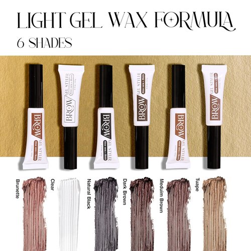 Secret of Pharaoh Brow Gel Styler - Dark Brown, Water-Resistant Eyebrow Gel for Natural Lifted Look