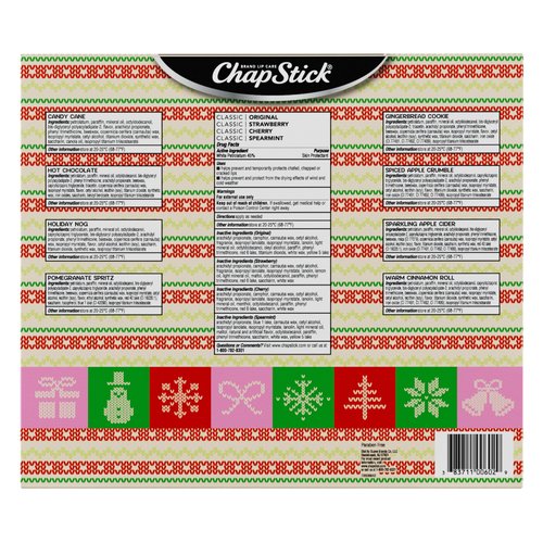 ChapStick Advent Calendar 2025 – Cozy Countdown to Christmas, Variety 12-Pack Lip Balm Gift Set, Holiday Gifts for Women, Men, Teens, Coworkers, Grandpa & Grandma Gifts, 0.15 Oz Ea