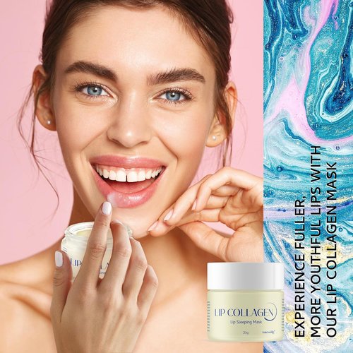 Skiennix Lip Sleeping Mask - Collagen-Infused Overnight Lip Plumper with Hyaluronic Acid | 20g for Smooth, Hydrated Lips