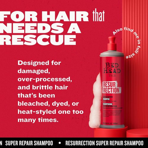 Bed Head by TIGI Resurrection Super Repair Shampoo - Nourishing Repair for Damaged Hair | Travel Mini 2.53 fl oz