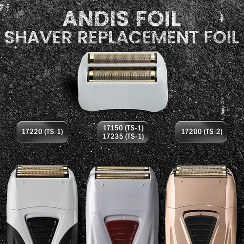 2 Pack Foil Shaver Replacement Compatible With Andis Model TS-1, TS-2 ((17150/17155/17200), Andis Blade Replacement with Stainless Steel Design for Smooth Shaving