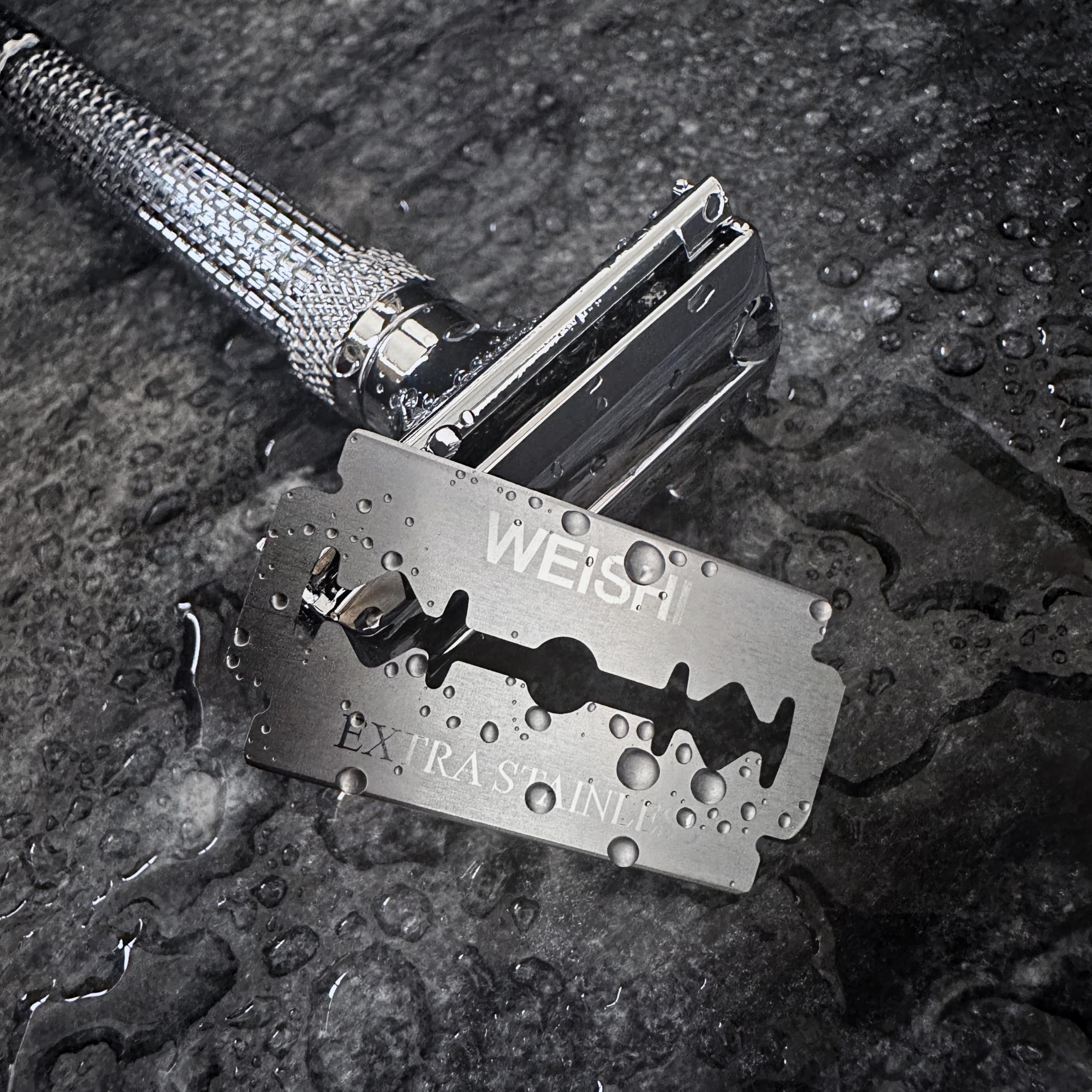 WEISHI 50Count Single Edge Razor Blades- Double Edge Safety Razor Extra Stainless Blades -Men's Safety for Shaving