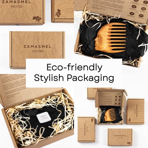 Product image Handmade Wooden Hair Comb for Women Natural Wood Hair Care Scalp Massager Eco-Friendly Perfect for use with Balms and Oils French Hair Comb Wooden Comb for Long Hair Wide Tooth Comb (Pear)