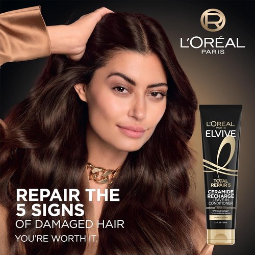 L'Oreal Paris Elvive Total Repair 5 Leave-In Conditioner - Protein Recharge & Heat Protectant, 5.1 Oz