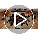 Halloween Ghost Door Mat - 17 x 36 Inch Spooky Welcome Rug with Non-Slip Rubber Backing