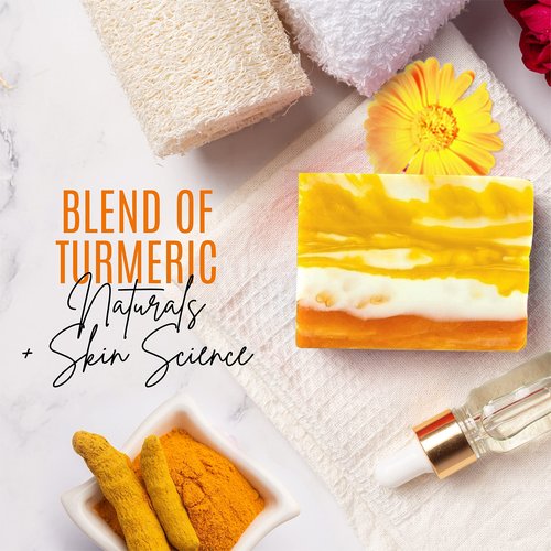 DERMAXGEN Organic Turmeric Soap Bar for Face & Body – Pure Turmeric Soap Bar for Acne, Scars, Uneven Tone, Blemish Control, Sun Damage & Age Spots – Handcrafted Skincare – (Pack of 6)