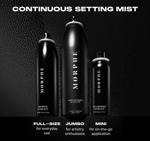Morphe Jumbo Continuous Setting Spray - Micro-Fine Makeup Setting Spray with a Natural Radiant Finish - Helps Makeup Resist Caking or Fading & Increases Wear of Foundation (6.5 fl oz)