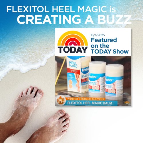 Flexitol Heel Magic Stick Two Pack, Cracked Heel Cream & Foot Balm, Urea-Based Moisturizing Stick with Shea Butter & Vitamin E, 2.5 oz