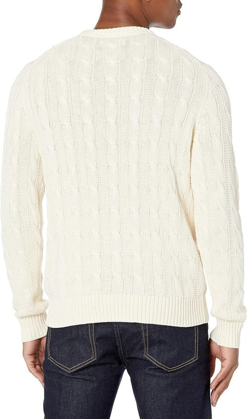 Goodthreads Men's Soft Cotton Cable Knit Crewneck Sweater - Comfortable & Stylish | Various Colors Available