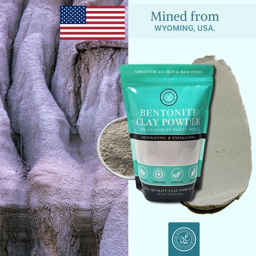 Bare Essentials Living - Bentonite Clay Powder (5lbs) Face Clay Mask, Bentonite Clay Detox for Skin, Clay Powder for Seed Bombs, Detox Bath, Cosmetic Clay Powder, Sodium Bentonite Clay - Made in USA