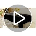 Rectangle Waterproof Tablecloth 60x84 Black - Anti-Scratch Washable Fabric