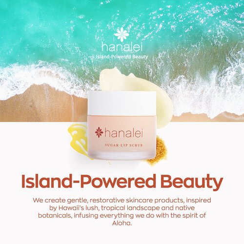 Hanalei Sugar Lip Scrub and Lip Treatment (Sand) Bundle, Made with Raw Cane Sugar and Real Hawaiian Kukui Nut Oil (Cruelty free, Paraben free)