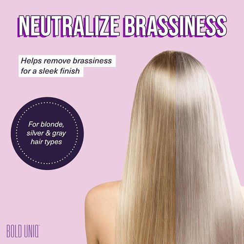 Bold Uniq Purple Hair Mask - Toner for Blonde & Silver Hair - Eliminate Yellow Tones & Nourish - 6.76oz