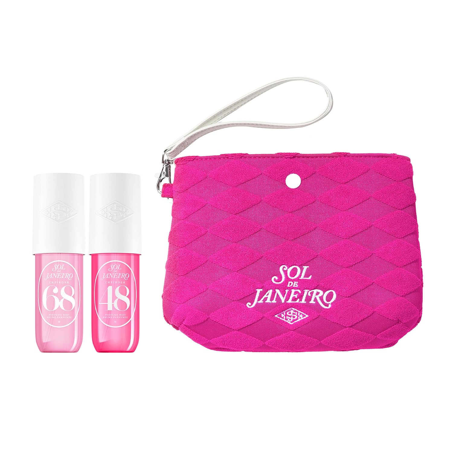Sol de Janeiro Giftable Set - Travel Size Hair & Body Fragrance Mists with Pink Pouch | Cheirosa 68 & 48, 3 Fl Oz Each