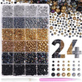 9000Pcs Gold Silver Black Half Pearls for Crafting, Flatback Pearls for Bedazzling, 3-8mm ABS Flatback Gold Pearl for Nails Art DIY Crafts Shoes Clothes Bags DIY Making