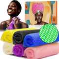 SpiralScgv 6 Pieces African Net Sponge – Effective Deep Cleansing and Exfoliating Mesh for Glowing Skin – Stretchable, Quick-Dry Exfoliating Bath Sponge(Pink, Yellow, Purple, Blue, Black, Off-White)