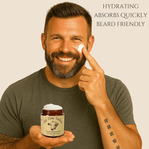 Organic Tallow Face Moisturizer - 4oz - 100% Grass Fed Beef Tallow For Skin Care - Made in the USA - Whipped Tallow Balm - Hydrating Salve - Natural Lotion - Ancestral Skincare - Amber Glass - Vanilla