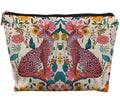 uinwk Floral Leopard Makeup Bag, Hot Pink Preppy Leopard Cheetah Makeup Bag, Preppy Stuff, Leopard Print Gifts for Women, Floral Cosmetic Bag Makeup Pouch