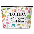 Florida Souvenirs and Themed Gifts Makeup Bag, Beach Summer Travel Cosmetic Bags, Cute Birthday Gift Makeup Pouch for Women and Girls - B17
