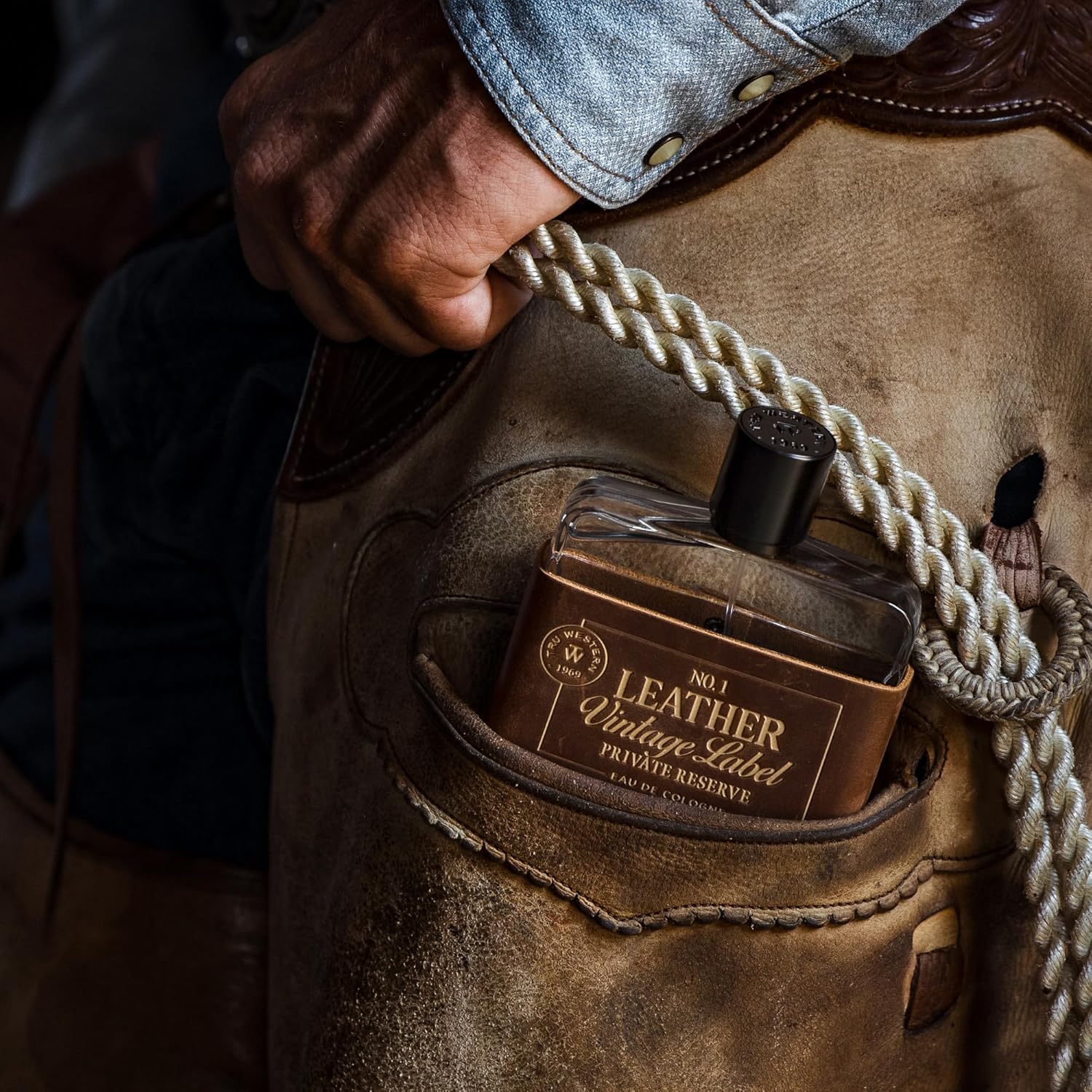 Tru Western Leather No. 1 | Vintage Private Reserve Fragrance - 3.4 fl oz (100 ml) with Cedarwood & Clementine Notes