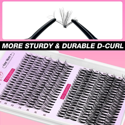 VEYESBEAUTY Lash Clusters UltraVolume Individual Lash Extensions One More+ 3D Layered DIY False Eyelash Tray 30D+40D Volume Cluster Lashes for Self Application at Home