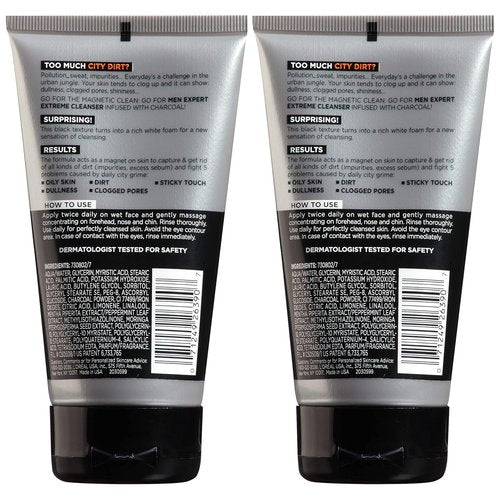 L'Oreal Paris Men Expert Hydra Energetic Facial Cleanser - Charcoal Infused, 2-Pack
