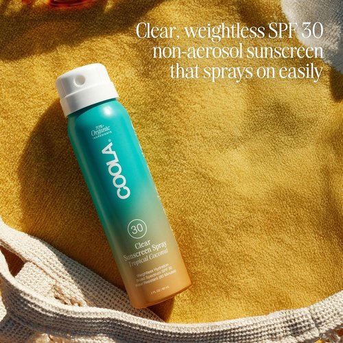 COOLA Organic Sunscreen SPF 30 - Vegan Sunblock Spray for Daily Protection | Tropical Coconut Scent