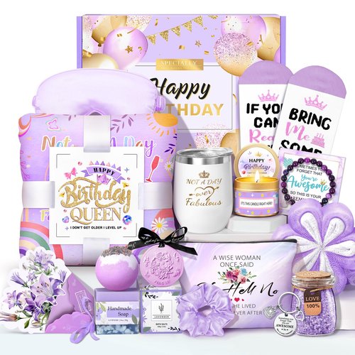 Birthday Gifts for Women Friendship, Gifts for Women Birthday Unique, Best Friend Birthday Gifts, Happy Birthday Gift Basket for Her, Friends, Coworkers, Wife, Mom, Daughter