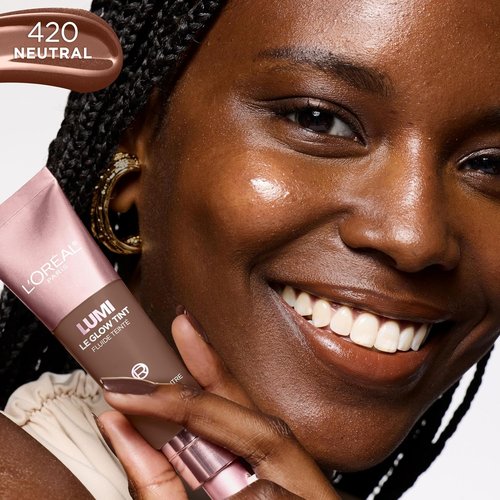 L'Oreal Paris Lumi Le Glow Skin Tint - Lightweight Water-Based Tinted Serum | Neutral 420, 0.85 Fl Oz