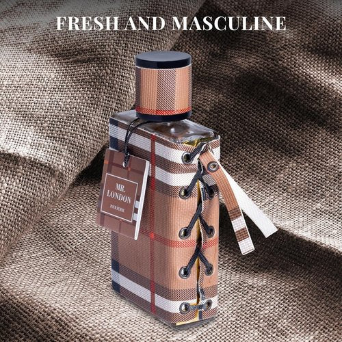 Mr London for Men Eau De Parfum - Refined Amber Woody Fragrance - Fresh Bergamot & Warm Cinnamon - 100ml Bottle