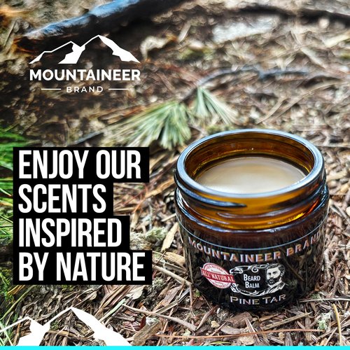 Mountaineer Brand Natural Beard Balm with Timber Scent | Scents Inspired by Nature | Beard Butter for Men | Leave in Condidtioner | Hydrates, Softens and Tames | Made in West Virginia | 2oz