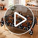 Halloween Tablecloth Set - 8 Disposable Rectangular Plastic Covers with Spider Web & Pumpkin Design - 54x108 Inches - Halloween Party Supplies