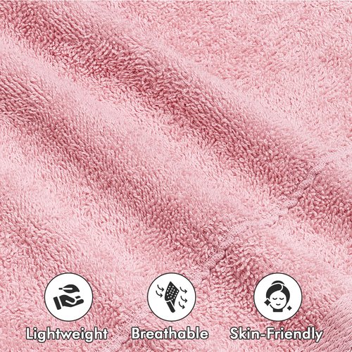 Novo Home Face Towels Pack of 12 – 100% Cotton Wash Cloths (12x12 inch) – Soft, Quick Dry & Highly Absorbent Hand Towels for Bathroom, Spa, Gym, Kitchen and for Daily Use - (Baby Pink)