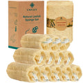 LUFAFY Natural Loofah Sponge 12‑Pack (6"), Exfoliating Body Scrubber for Shower, Bath & Kitchen – Plant-Based