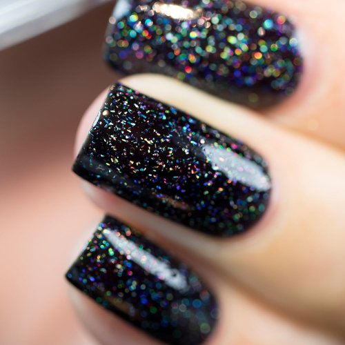 ILNP Cityscape - True Black Holographic Jelly Nail Polish | Long-Lasting, Chip Resistant, 12ml