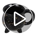 Black Halloween Witch Cauldron Mug - 10 Oz Novelty Ceramic Coffee Cup