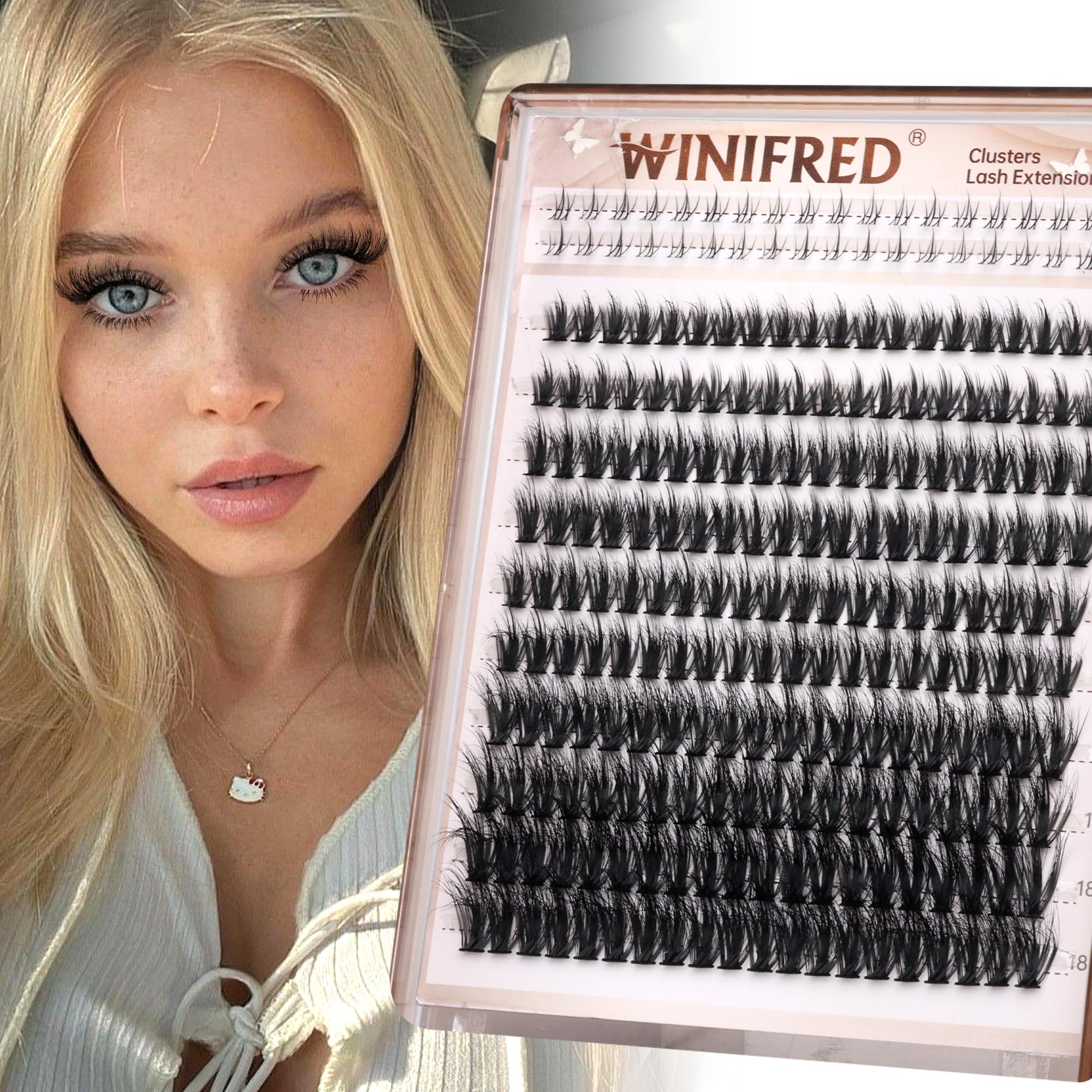 Wispy Lash Clusters with Bottom Lashes Eyelash Clusters C Curvature Cluster Eyelash Extensions 10-18mm Individual Lashes DIY Lashes Clusters Thick Volume by Winifred