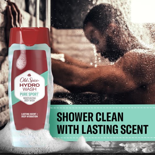 Old Spice Moisturizing Body Wash for Men, Hydro Wash, 2-in-1 Long Lasting Scent & Deep Hydration, 24/7 Shower Fresh, Pure Sport Scent, 16 oz (Pack of 4)