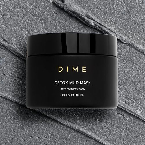 DIME Beauty Detox Mud Mask with Dead Sea Mud, Self Care Facial Mask that Nourishes and Brightens Dull Skin, 3.38 oz / 100 ml