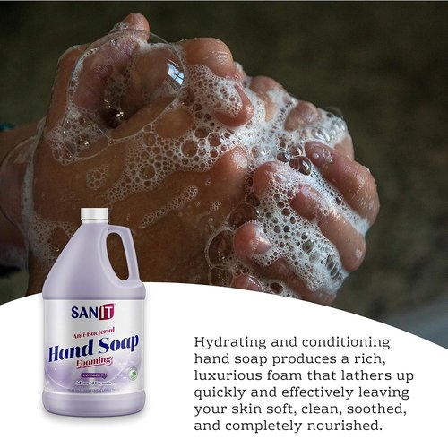 Sanit Antibacterial Foaming Hand Soap Refill - Aloe Vera & Moisturizers - Lavender, 1 Gallon | All-Natural Formula
