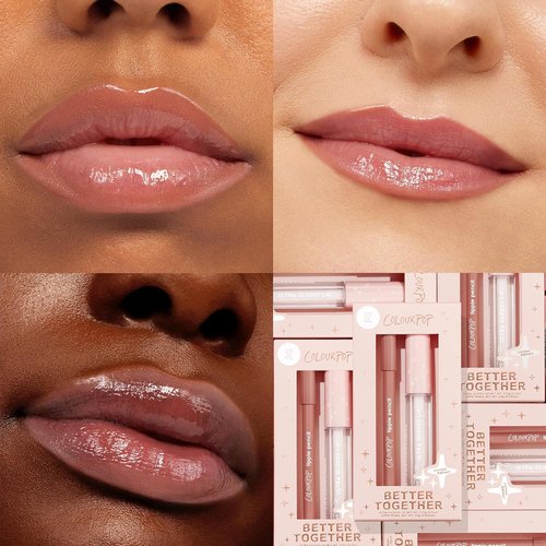 ColourPop Better Together Lip Pencil & Gloss Duo - Warm Nude Shades for Definition & Shine | BFF & 20 Carats (2 Count)