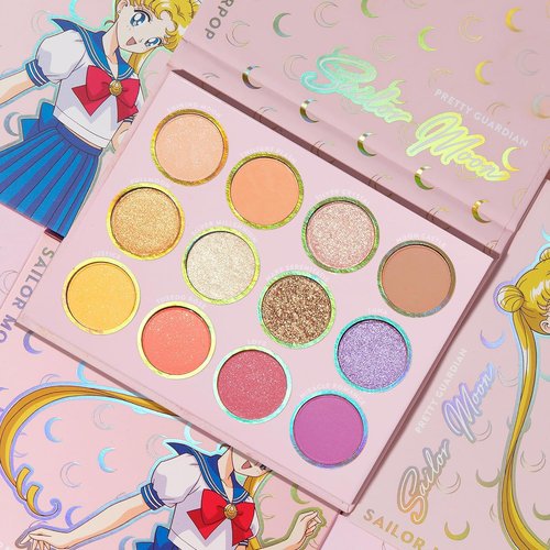 ColourPop x Sailor Moon Pretty Guardian Makeup Palette - Pastel Shadows with Metallic & Matte Finishes | High-Pigment, Buildable Formula (0.5 oz)