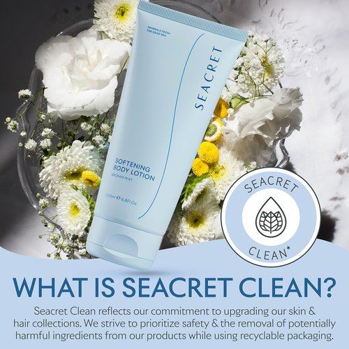 SEACRET Body Lotion for Dry Skin - Daily Moisturizing Lotion with Ceramide, Squalane, Shea Butter & Dead Sea Minerals, Fast-Absorbing Non-Greasy Formula - Ocean Mist Scent, 6.8 fl oz