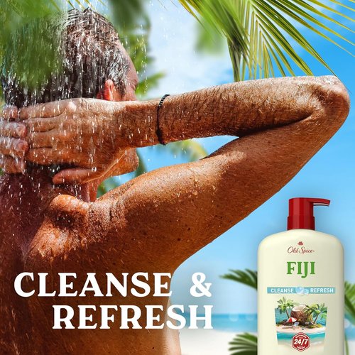 Old Spice Body Wash for Men - 24/7 Fresh Cleanse with Fiji Coconut Scent | Gentle on Skin, 30 oz (Pack of 4)