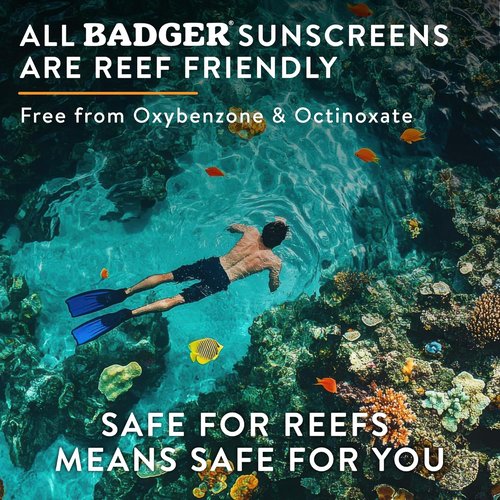 Badger SPF 50 Mineral Sunscreen - Lightweight, Moisturizing & Reef Safe | 4 fl oz, Unscented, 85% Organic