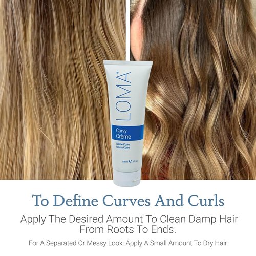 Loma Hair Care Curvy Crème - Nourishing Curl Defining Cream for All Hair Types | 8 oz