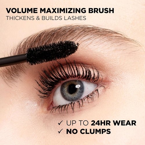 L’Oreal Paris Voluminous Mascara - Build Volume & Length, Washable, Blackest Black, 0.26 Fl Oz.