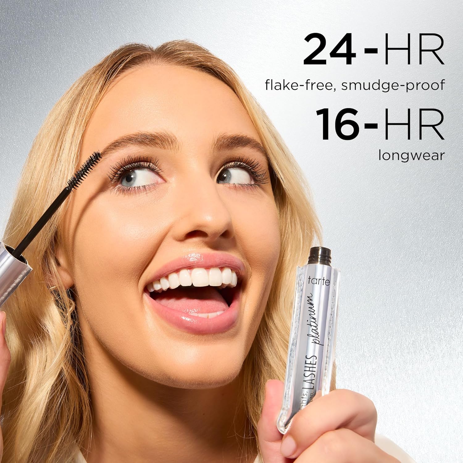Tarte Lights, Camera, Lashes Platinum Volumizing Mascara - Black Tinted Peptide Formula for Volume & Length, Vegan & Cruelty-Free