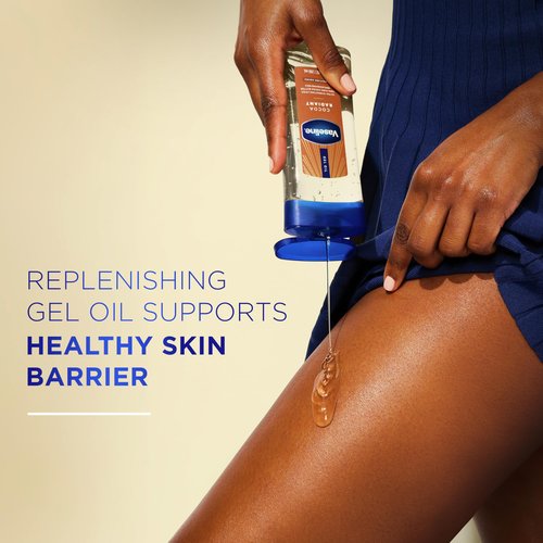Vaseline Intensive Care Cocoa Radiant Pack of 3 for Glowing Skin Body Gel Oil Made with Pure Cocoa Butter + Replenishing Oils 6.8 oz