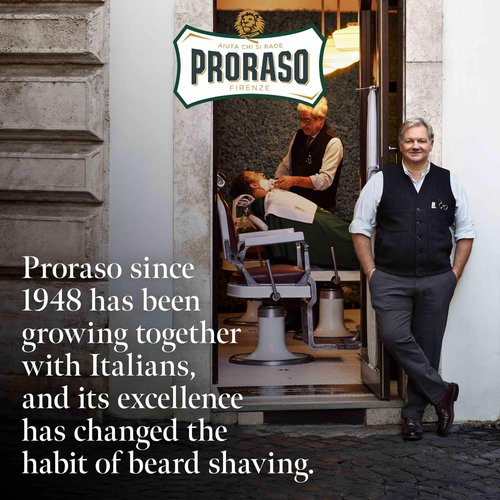 Proraso Azur Lime Beard Wash - Moisturizing & Cleansing Citrus & Mint Beard and Face Wash - Men's Facial Cleanser - 6.8oz